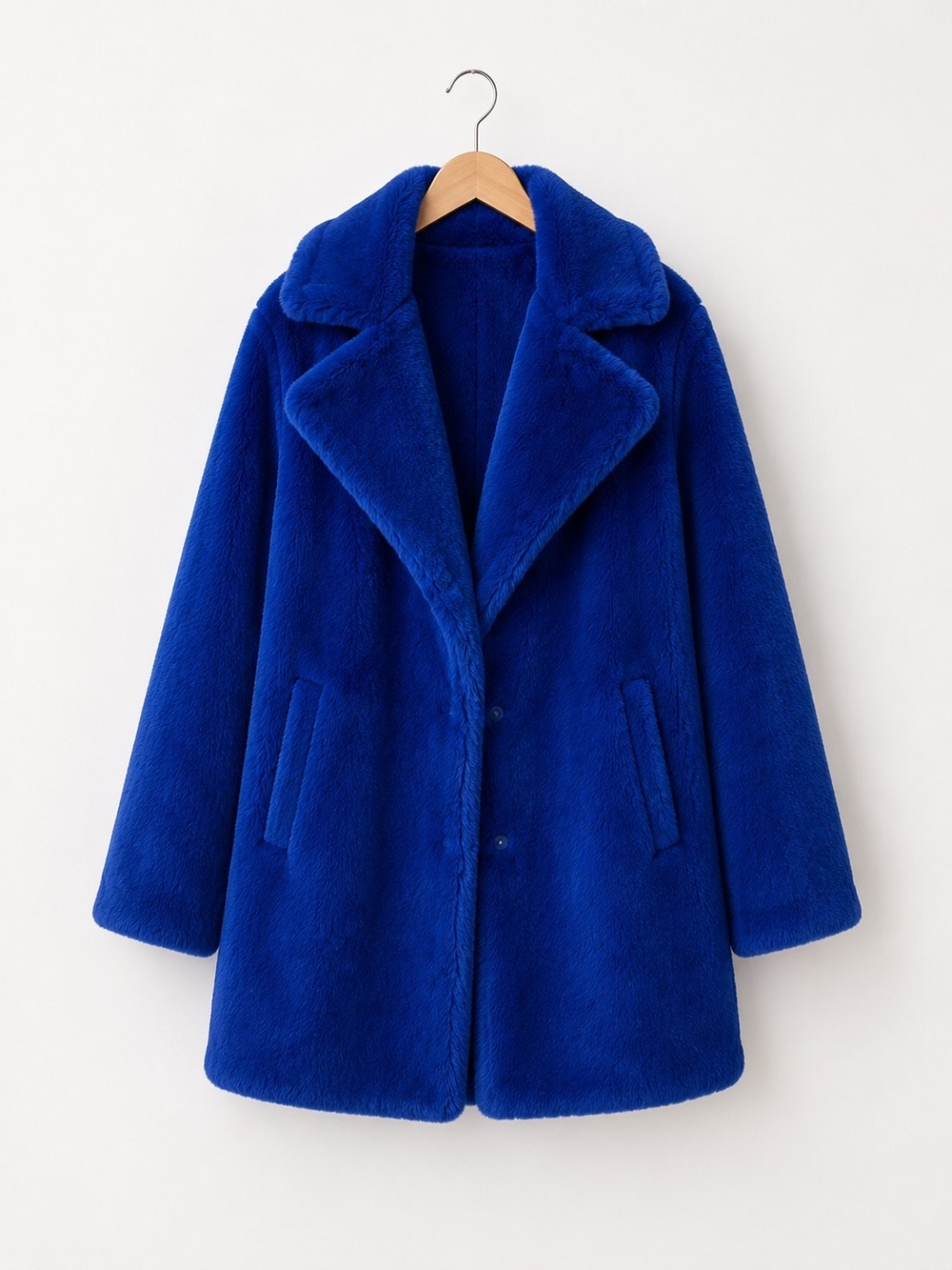 Blue Faux-Fur Coat - Women
